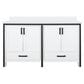 Lexora Home Ziva 60" Double Bathroom Vanity in White with 2 cm White Cultured Marble Top and Rectangular Sinks, , large