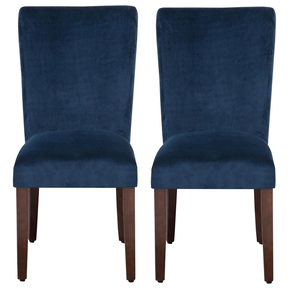 Kinfine Parsons Dining Chair with Dark Navy Cushion in Dark Walnut (Set of 2), , large