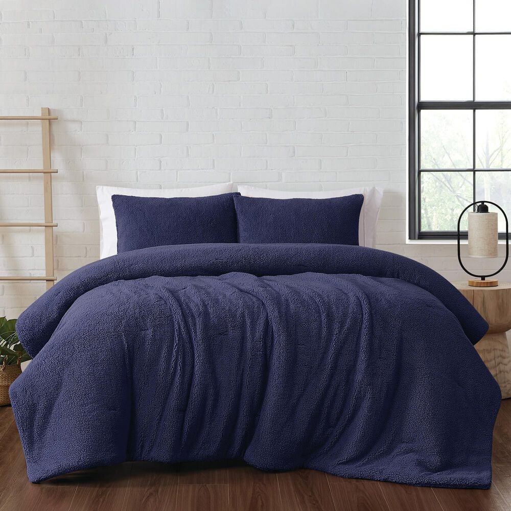 Pem America Marshmallow 3-Piece Full/Queen Comforter Set in Navy, , large
