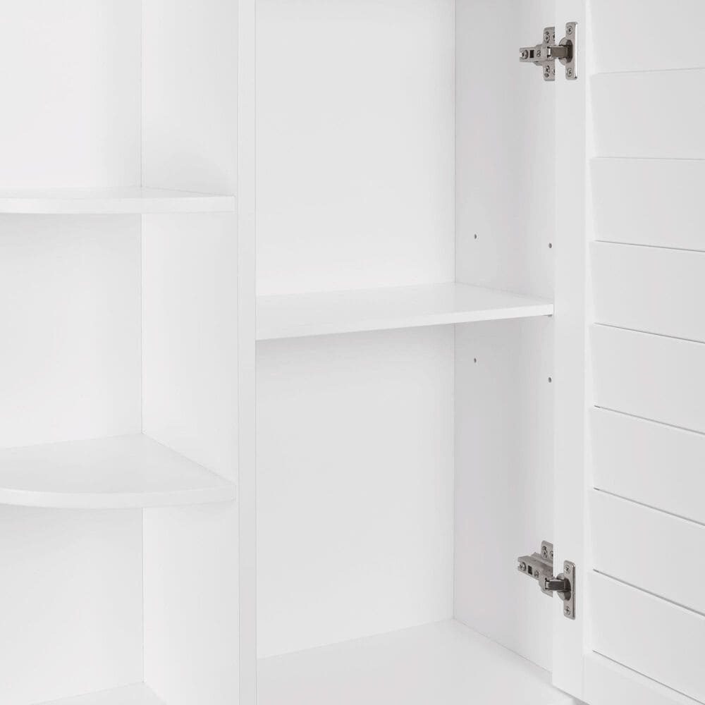 RiverRidge Home Brookfield 1-Door Floor Cabinet with Side Shelves in White, , large