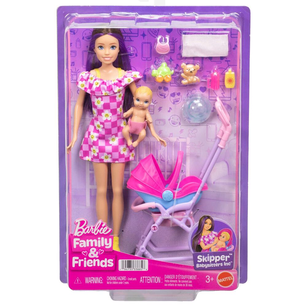Barbie Stroller Skipper Babysitter Playset, , large