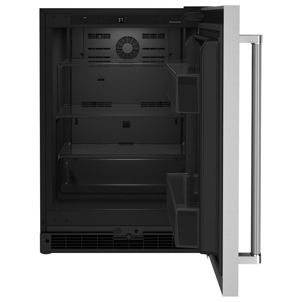 KitchenAid 24&quot; Undercounter Refrigerator with Stainless Steel Door in Black and Stainless Steel, , large