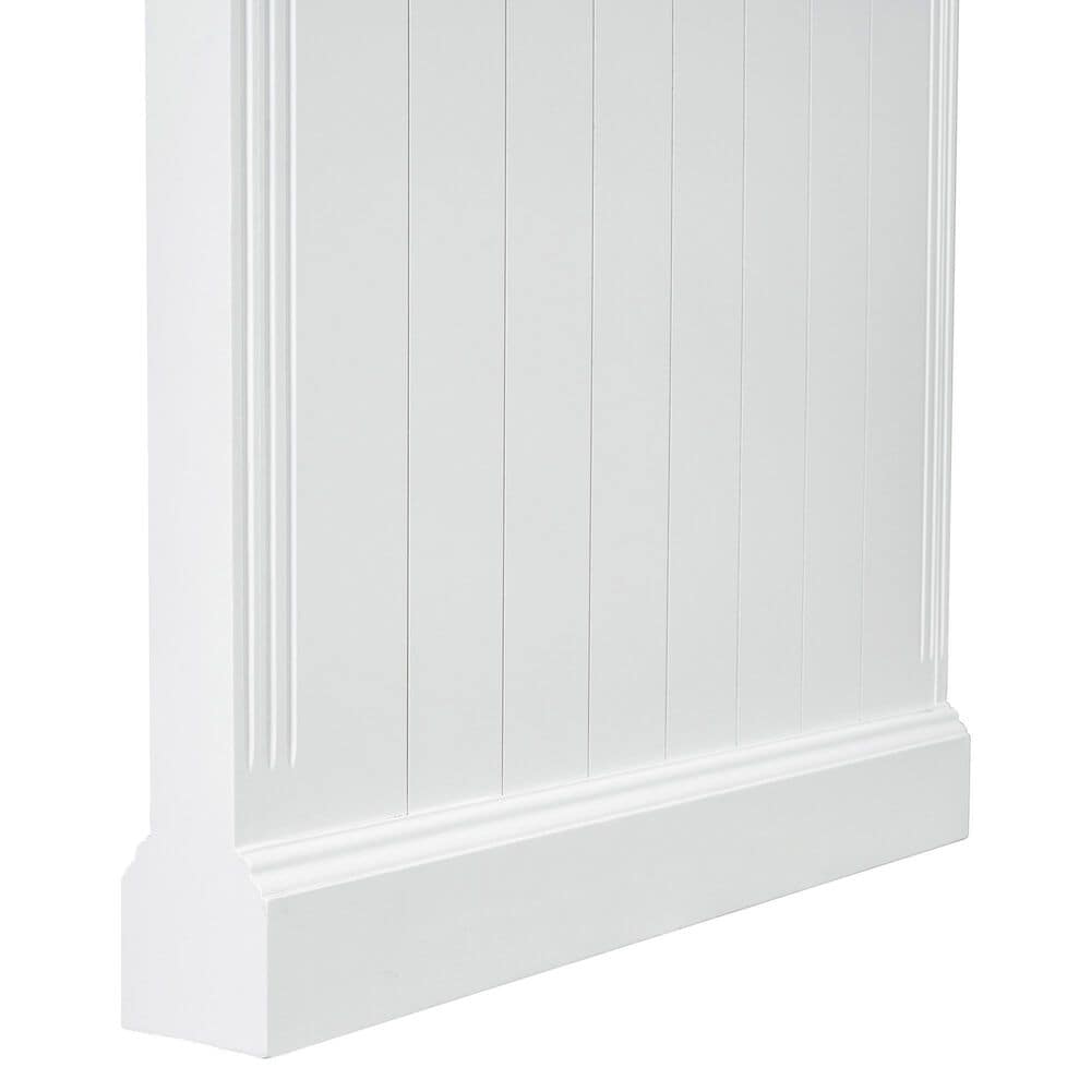 Hearth and Haven Writing Desk with Open Bookshelf and LED Lighting in White, , large