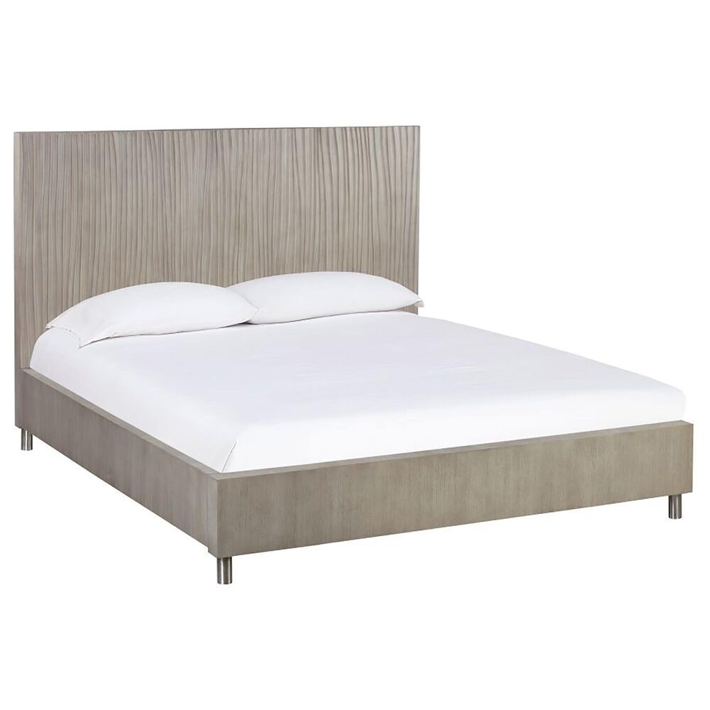 Urban Home Argento Queen Platform Bed in Misty Grey and Stainless Steel, , large
