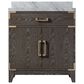 Lexora Home Laurel 30" Single Bathroom Vanity in Brown Oak with White Carrara Marble Top and Rectangular Sink, , large