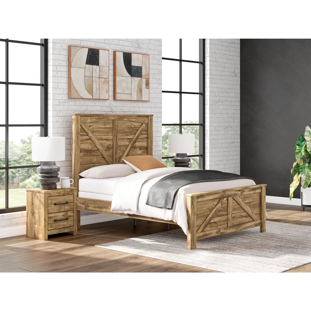 Ashley Maystonna Queen Crossbuck Panel Bed in Brown, , large