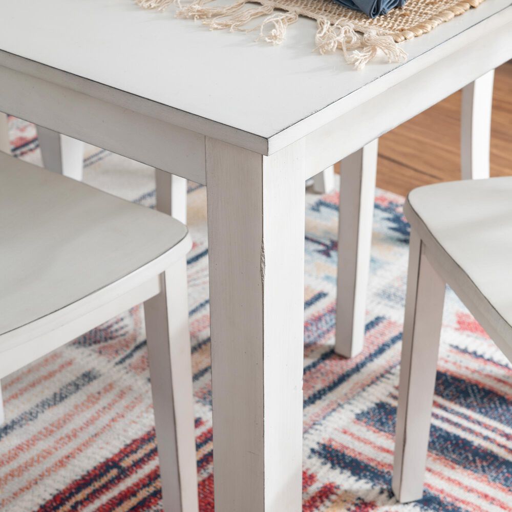 Linon Home Decor Hamlet 5-Piece Rectangular Dining Set in White, , large