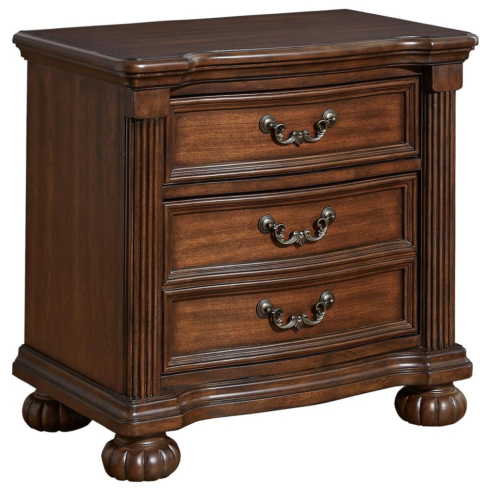 Ashley Lavinton 3-Drawer Nightstand in Cherry Brown, , large