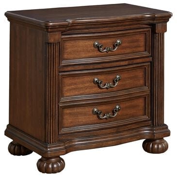 Ashley Lavinton 3-Drawer Nightstand in Cherry Brown, , large