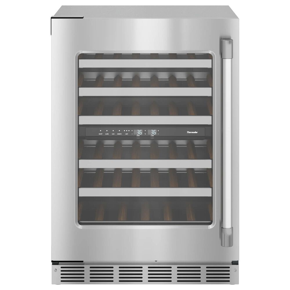 Thermador 24" Glass Door Wine Cooler with Professional Handle Left Hinge in Stainless Steel, , large