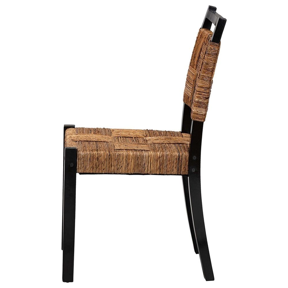 Baxton Studio Raniya Side Chair in Natural Brown and Black, , large