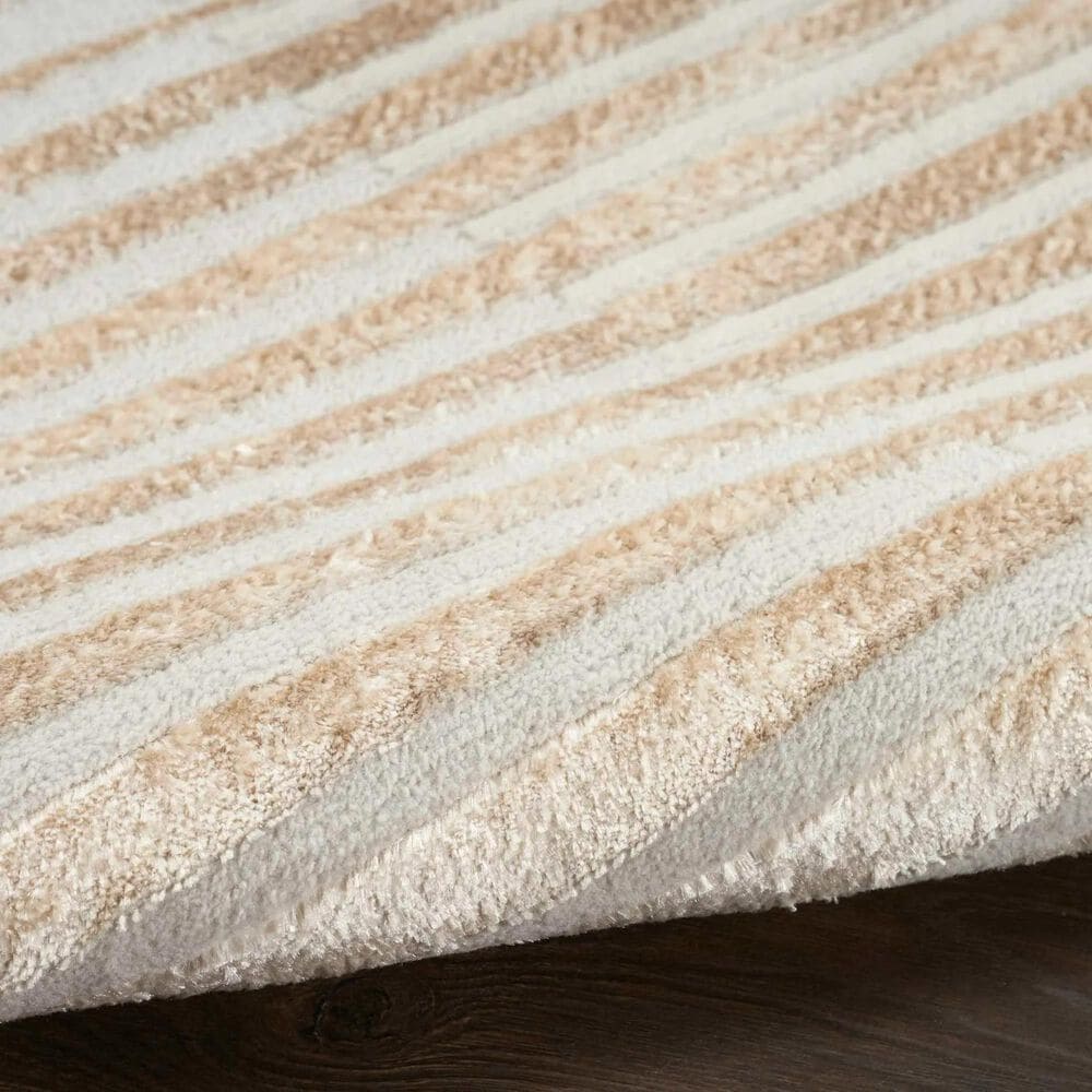 Nourison Brushstrokes 2&#39;2&quot; x 7&#39;6&quot; Beige and Silver Runner, , large