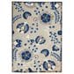 Nourison Aloha 5"3" x 7"5" Natural and Blue Indoor/Outdoor Area Rug, , large