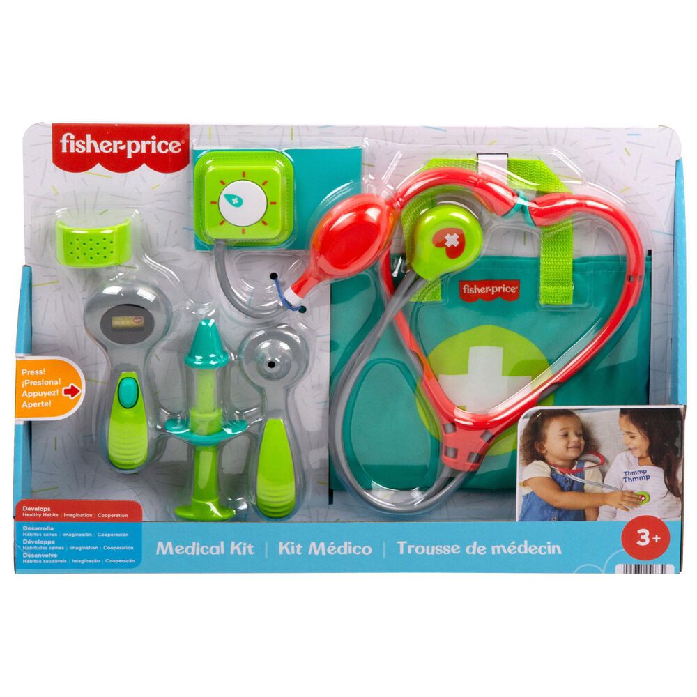 Fisher Price Medical Kit 7-Piece Doctor Toys Preschool Pretend Set, , large