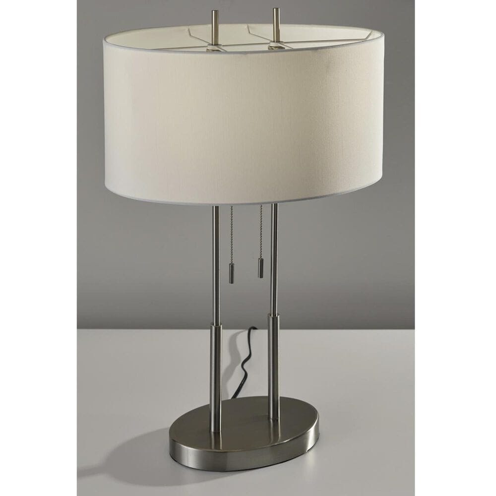 Adesso Duet Table Lamp in Brushed Steel, , large