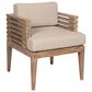 Armen Living Vivid Outdoor Dining Chair with Taupe Cushions in Brown Eucalyptus, , large