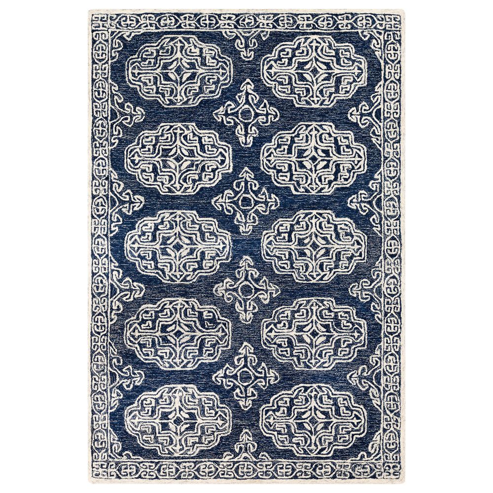 Surya Granada GND-2308 6" x 9" Dark Blue, Ivory and Charcoal Area Rug, , large