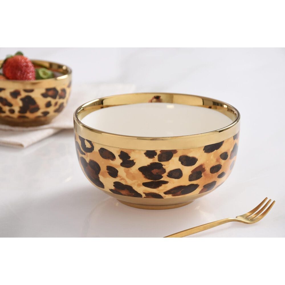 Pampa Bay Animal Print 6&quot; Round Small Bowl in Gold, , large
