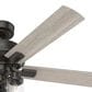 Hunter Hartland 52" Clear Seeded Ceiling Fan with LED Lights in Noble Bronze, , large