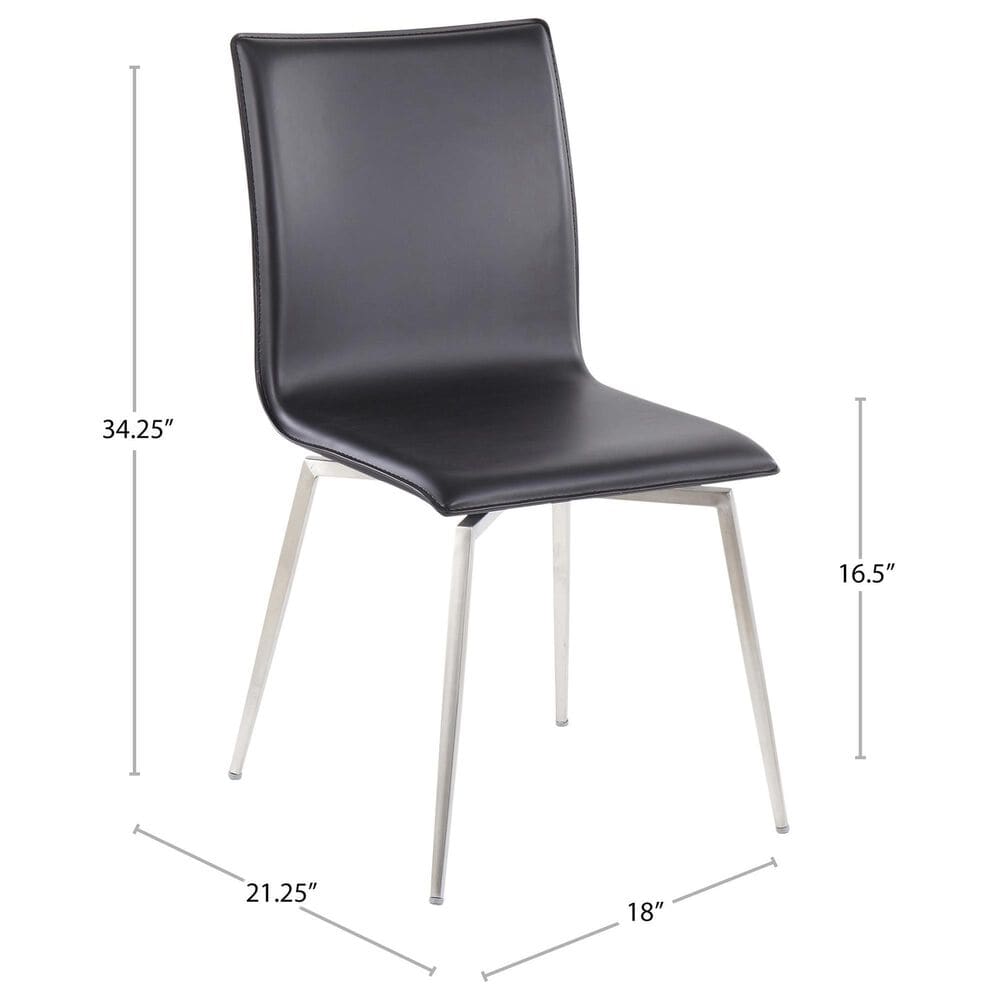 Lumisource Mason Swivel Side Chair with Camel Upholstered in Brushed Stainless Steel &#40;Set of 2&#41;, , large