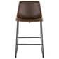Lumisource Duke Fixed-Height Counter Stool with Espresso and Orange Cushion in Black, , large