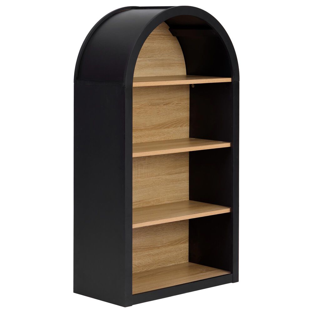 Hearth and Haven 4-Tier Arched Bookshelf in Black, , large