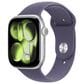 Apple Watch Series 11 (GPS+Cellular) 46mm Aluminum Case with Purple Fog Sport Band - S/M in Silver and 2-Year AppleCare+, , large