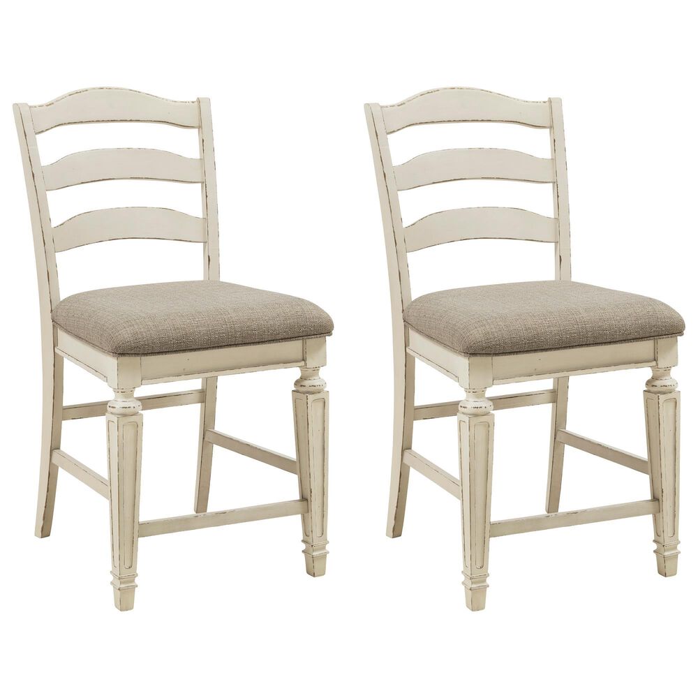 Ashley Realyn Counter Stool Set of 2 in Chipped White, , large