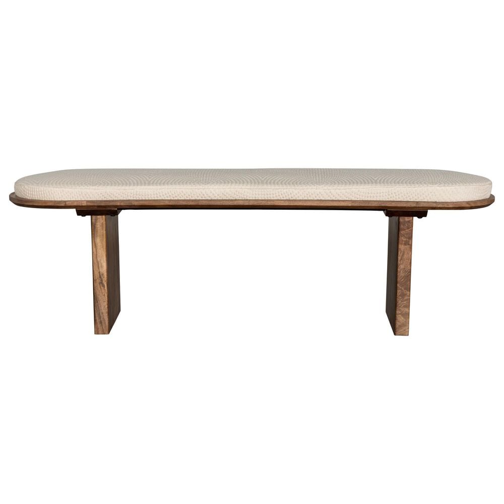 Linden Boulevard Wood Bench in Brown, , large
