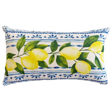 Hearth and Haven 14" x 24" Outdoor Summer Fresh Lemon New Lumbar Pillow in Multicolor, , large