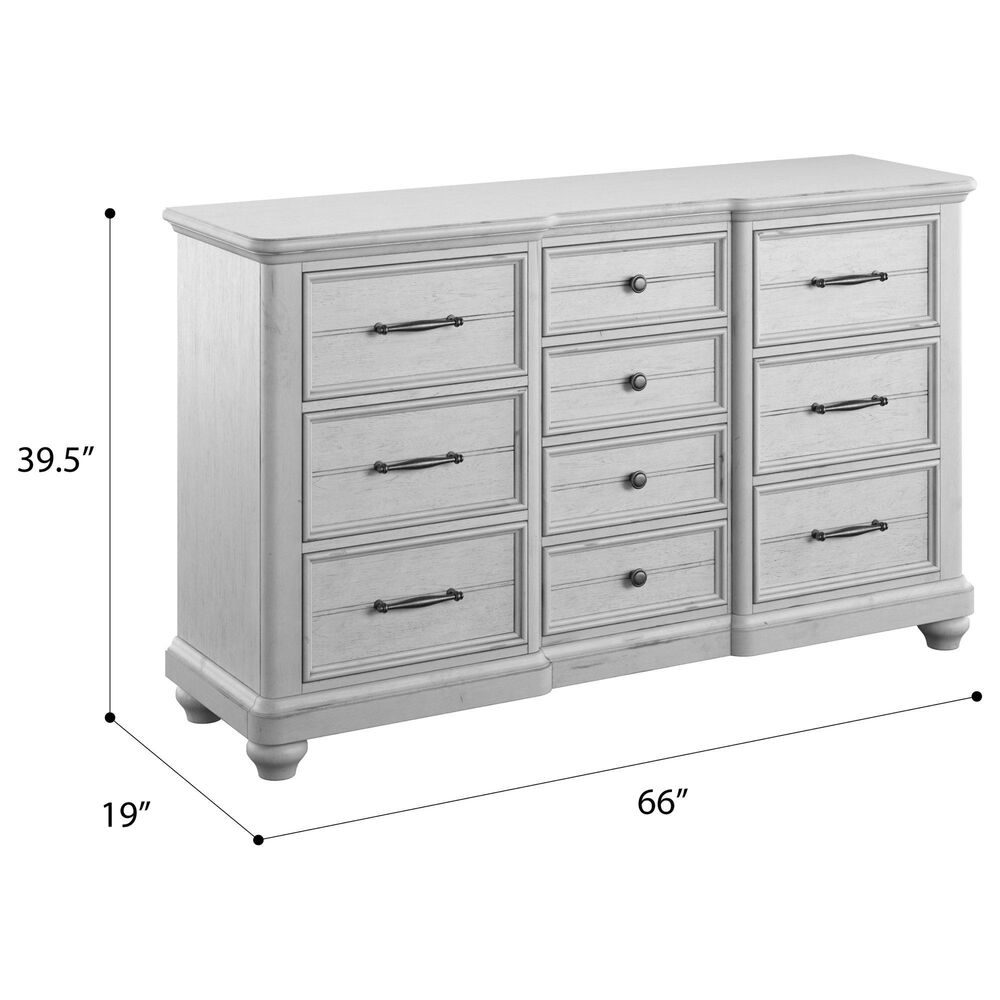 Emerald Home Furnishings New Haven 10-Drawer Dresser in Oyster Shell, , large