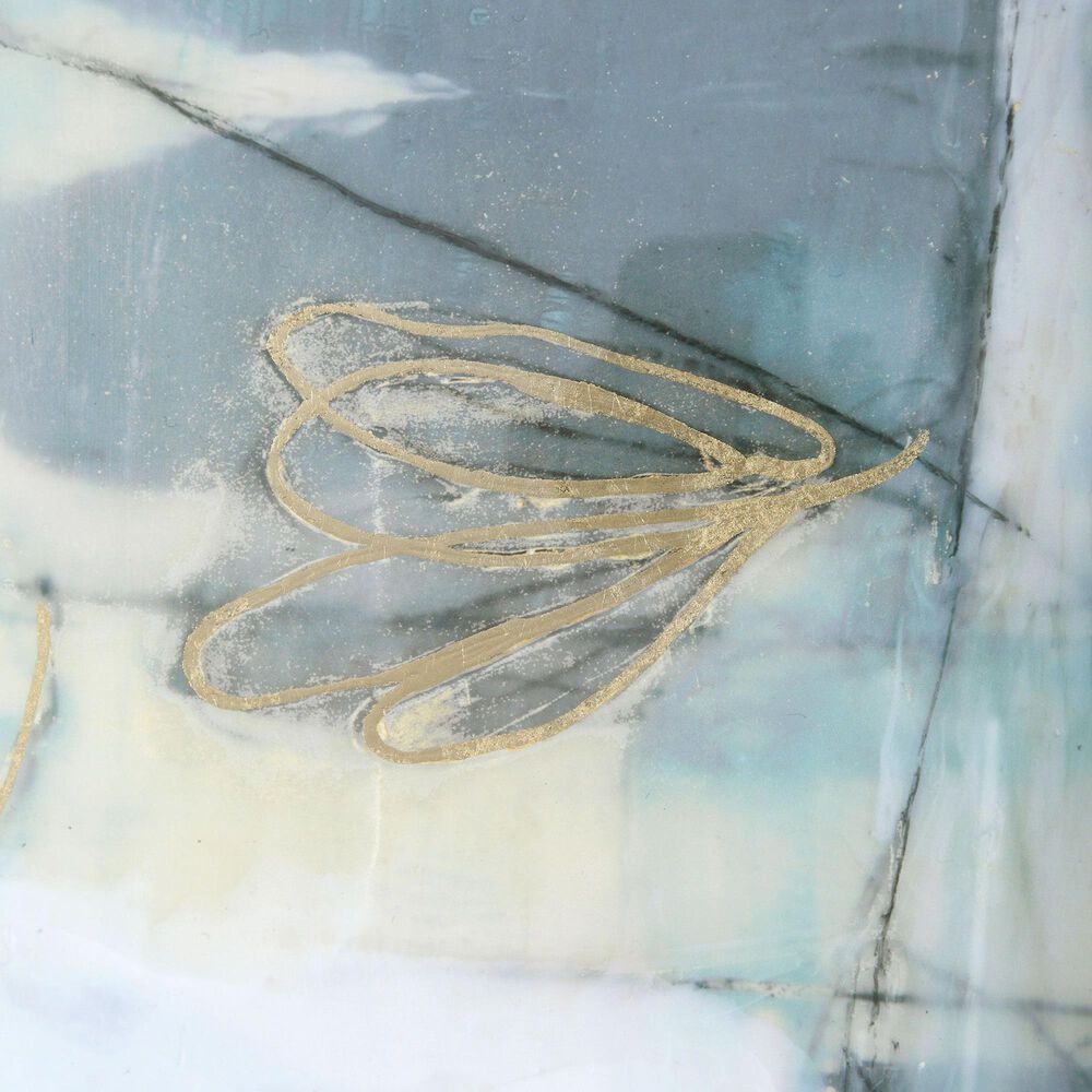 Uttermost Gilded Whimsy Abstract Prints in Blue with Silver and Gold &#40;Set of 2&#41;, , large