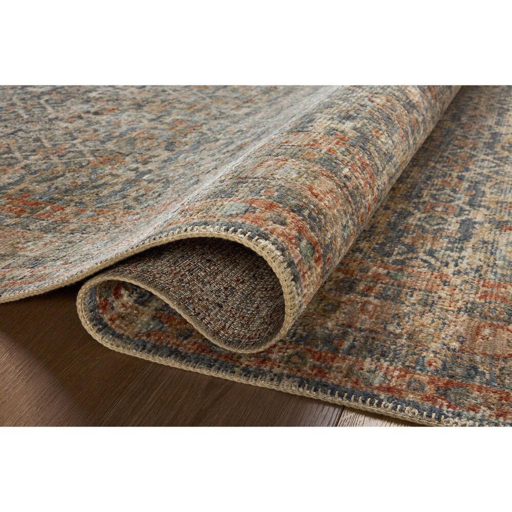 Loloi Heritage 4&#39; x 6&#39; Blue and Rust Area Rug, , large