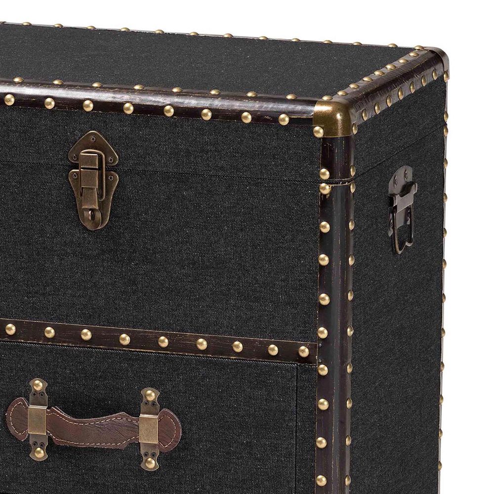Baxton Studio Agatha 2-Drawer Storage Trunk in Black, , large
