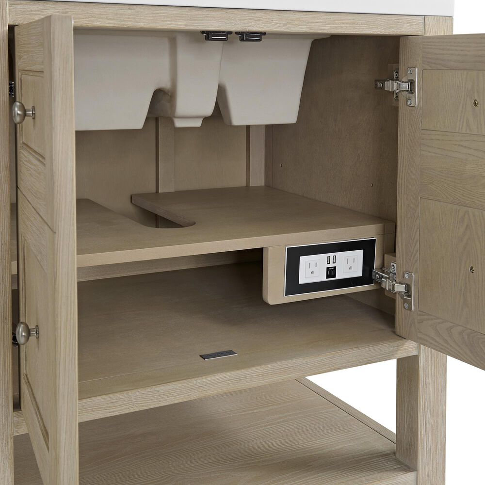 James Martin Vanities Breckenridge 30&quot; Single Vanity in Whitewashed Oak with 3 cm Parisien Bleu Quartz Top, , large