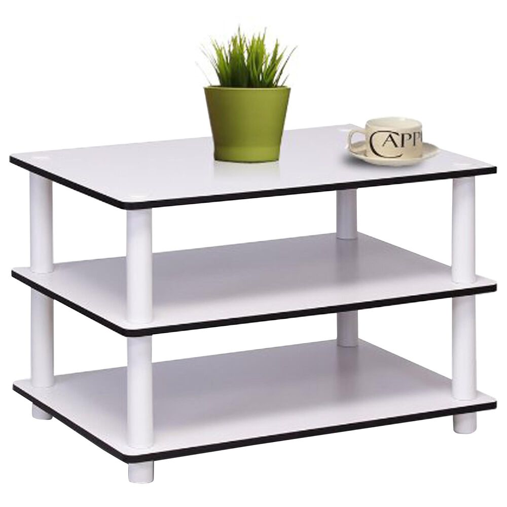 HOMLUX 3-Tier Turn-N-Tube Coffee Table in White, , large