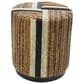 Maple and Jade Banana Leaf Drum Linear Wrapped End Table in Cream and Black, , large