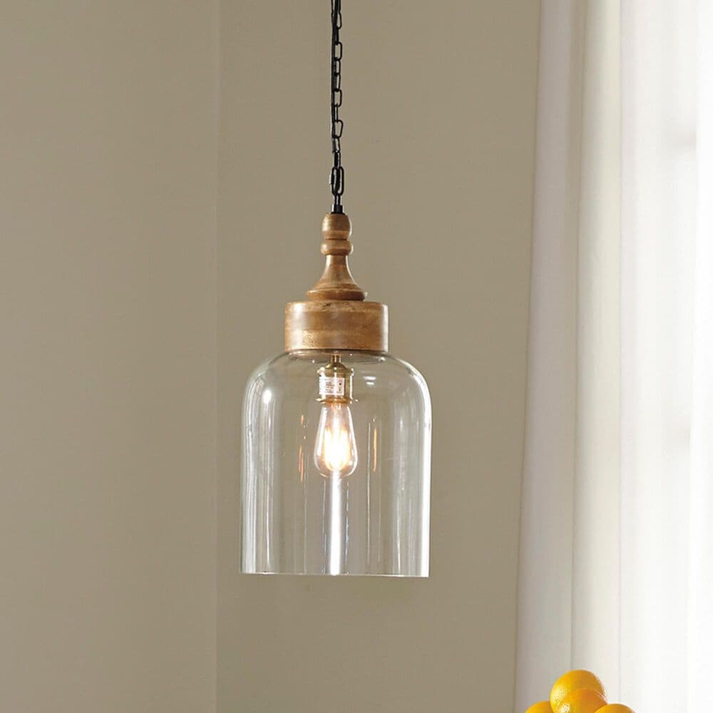 Ashley Faiz Glass Pendant Light in Natural, , large