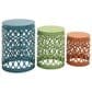 Maple and Jade 3-Piece Nesting Geometric End Table Set in Bright Blue, Green and Orange, , large