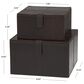 Maple and Jade 9.9" 2-Piece Handmade Storage Decorative Box Set in Dark Brown, , large