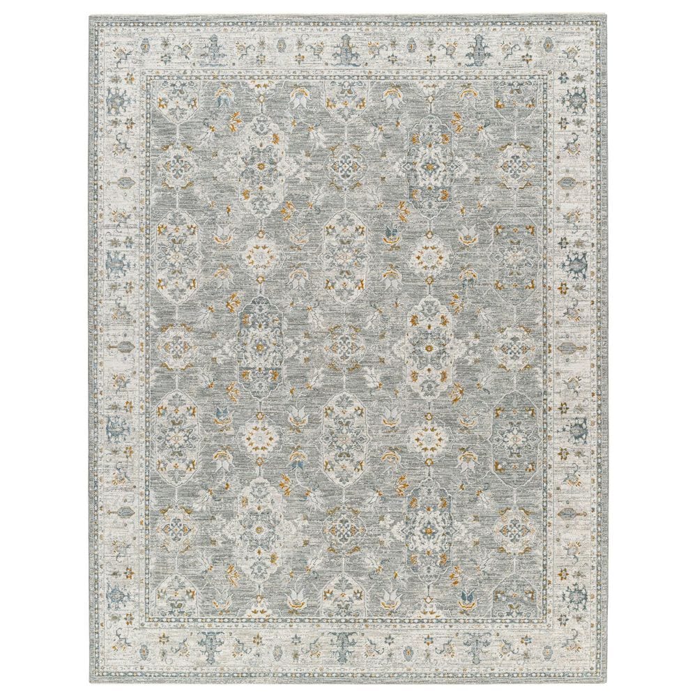 Surya Dresden Gray, White, Medium Gray, Mustard, Light Slate and Denim 6"7" x 9"6" Area Rug, , large