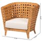 Baxton Studio Daiwa Accent Chair with Light Honey Rattan in White, , large