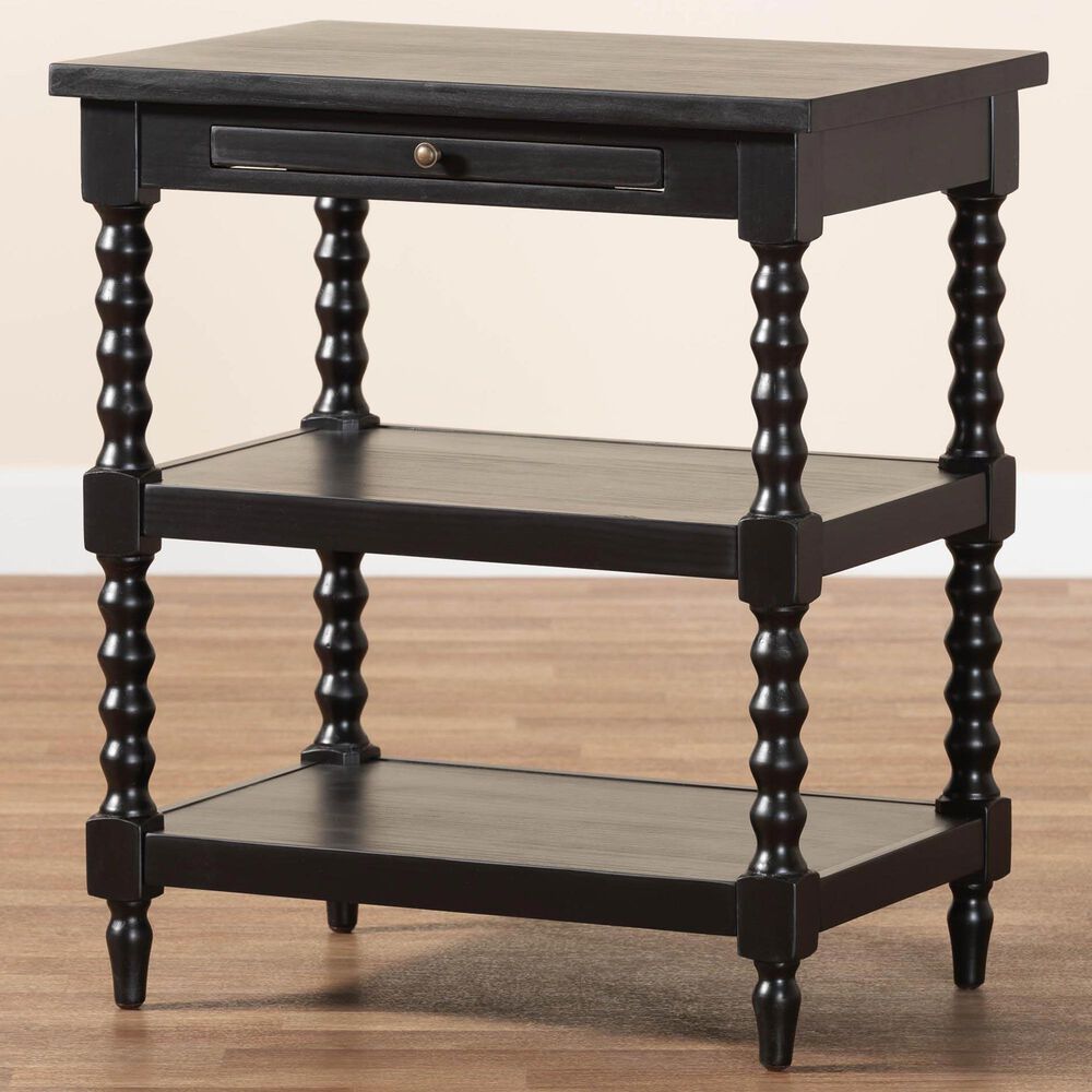 Baxton Studio Imogene Retro-Modern End Table in Black, , large