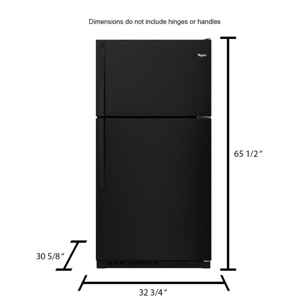 Whirlpool 20.5 Cu. Ft. Top Freezer Refrigerator in Black, , large