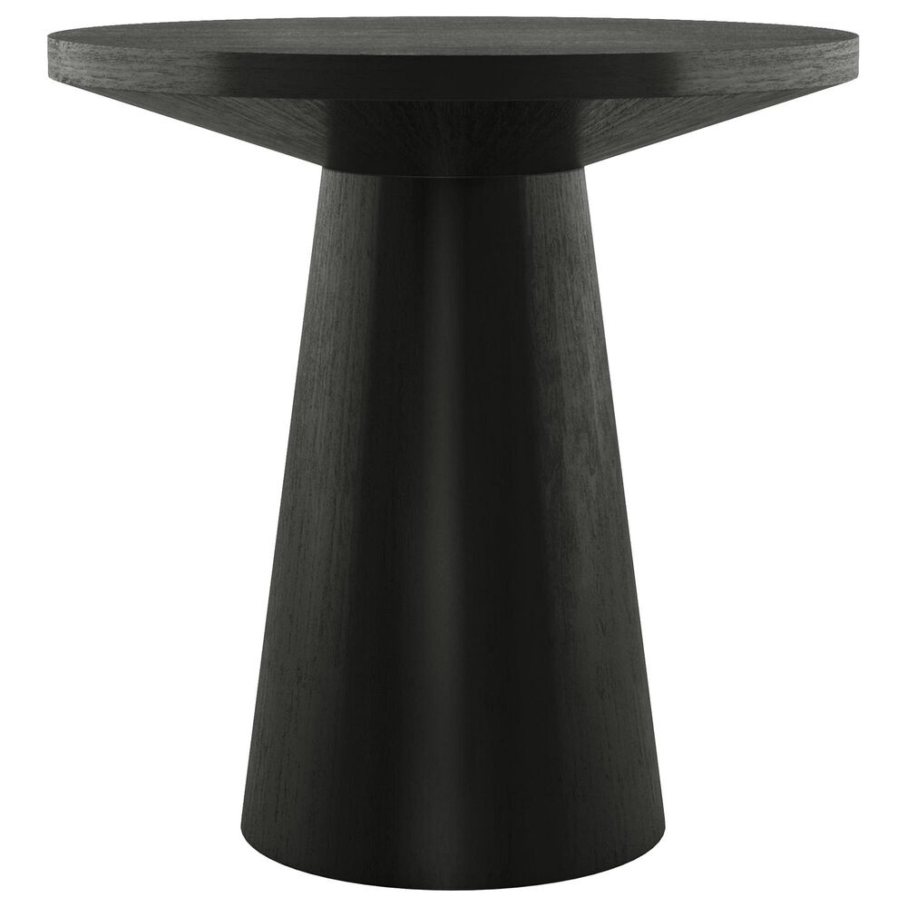 Furniture of America Halewood Round End Table in Black, , large