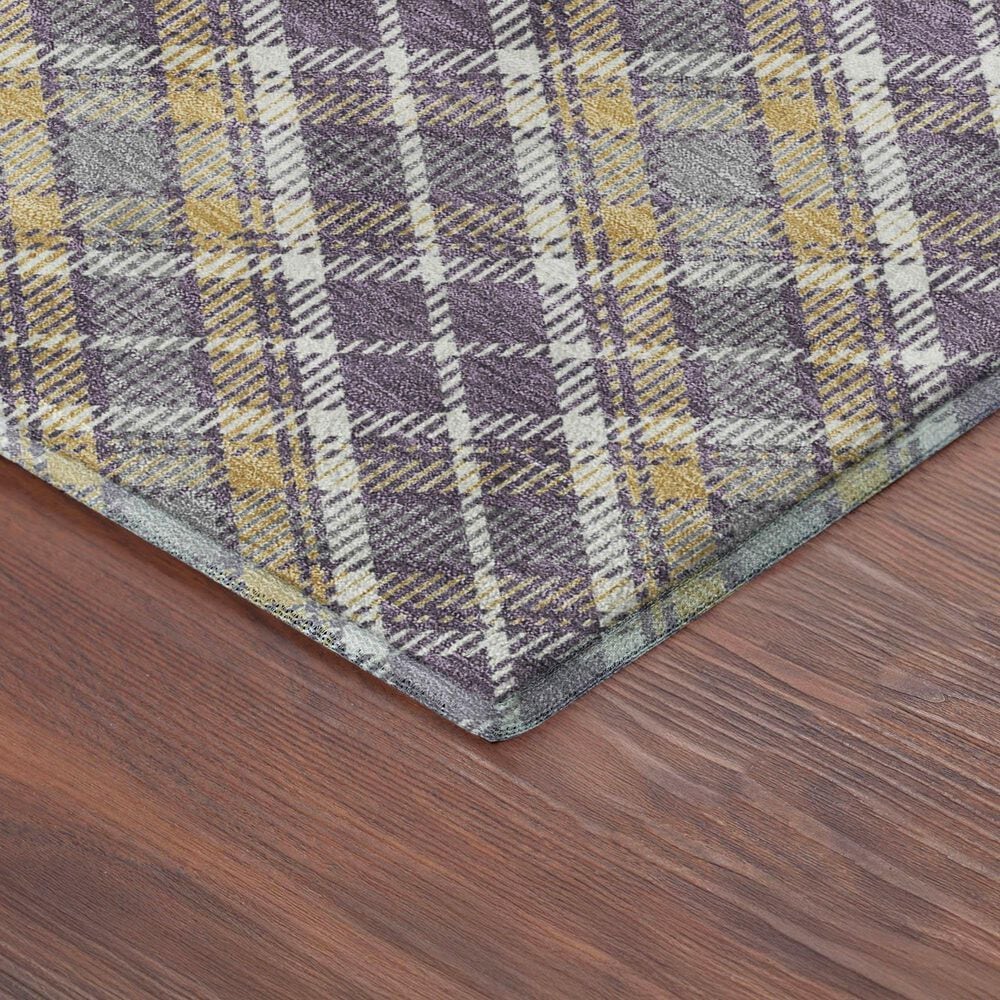 Dalyn Rug Company Soft Essentials Plaid Plum 2'6" x 3'10" Indoor/Outdoor Area Rug, , large