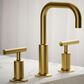 Kohler Purist Widespread Bathroom Sink Faucet with Lever Handles and High Gooseneck Spout in Vibrant Brushed Moderne Brass, , large