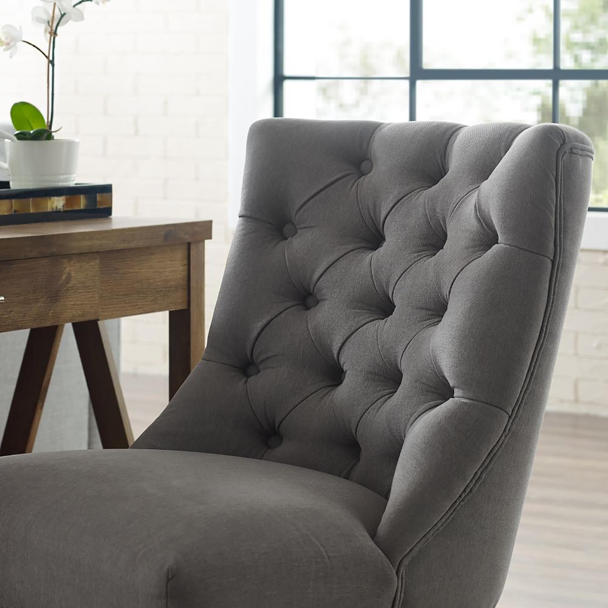 Linden Boulevard Empress Della Office Chair in Grey