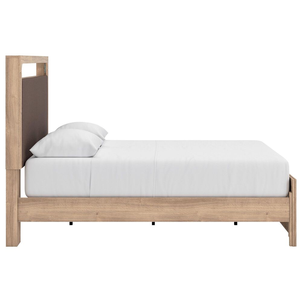 Ashley Kinlanni Queen Upholstered Platform Bed in Tan, , large