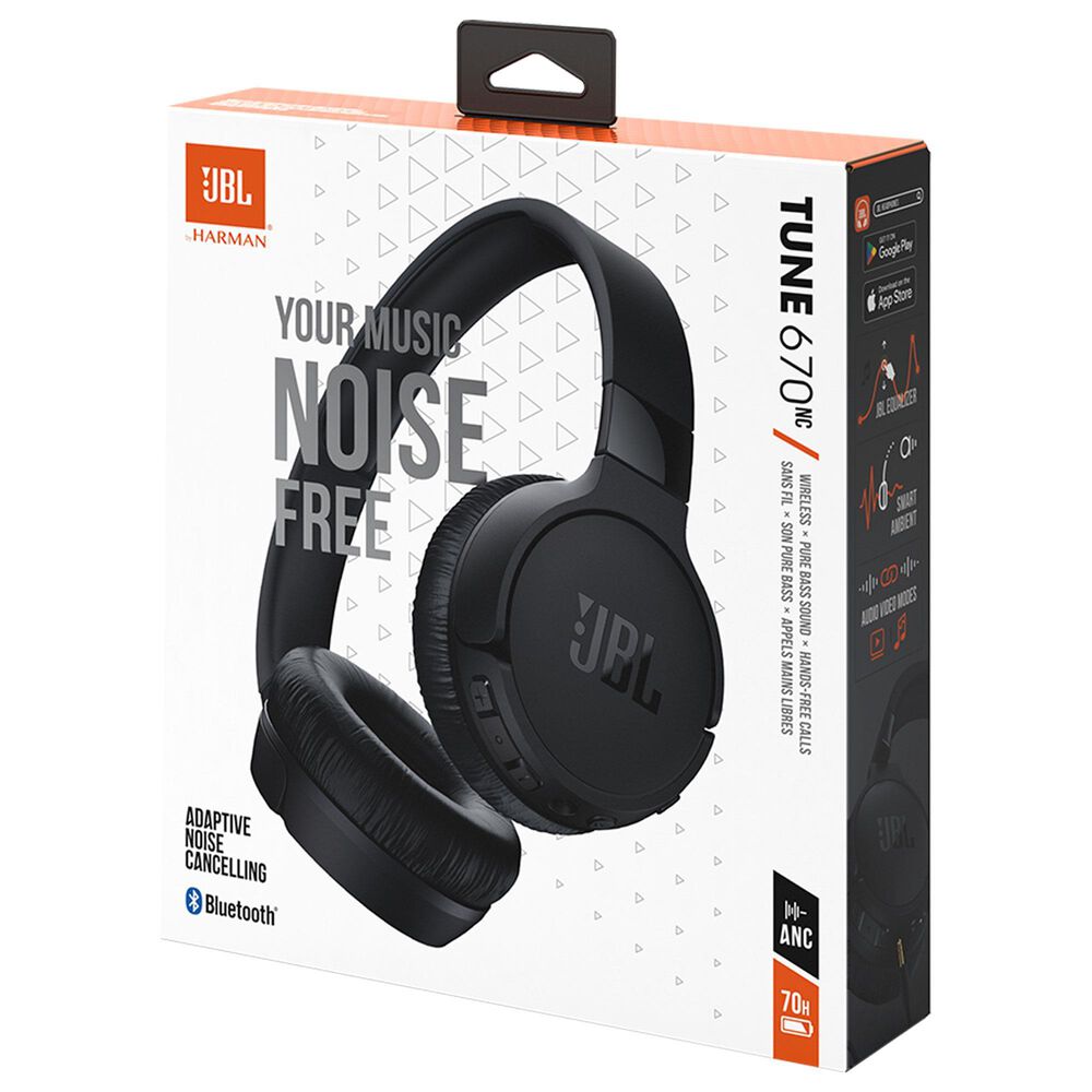 JBL Tune 670NC Wireless On-Ear Headphones in Black, , large